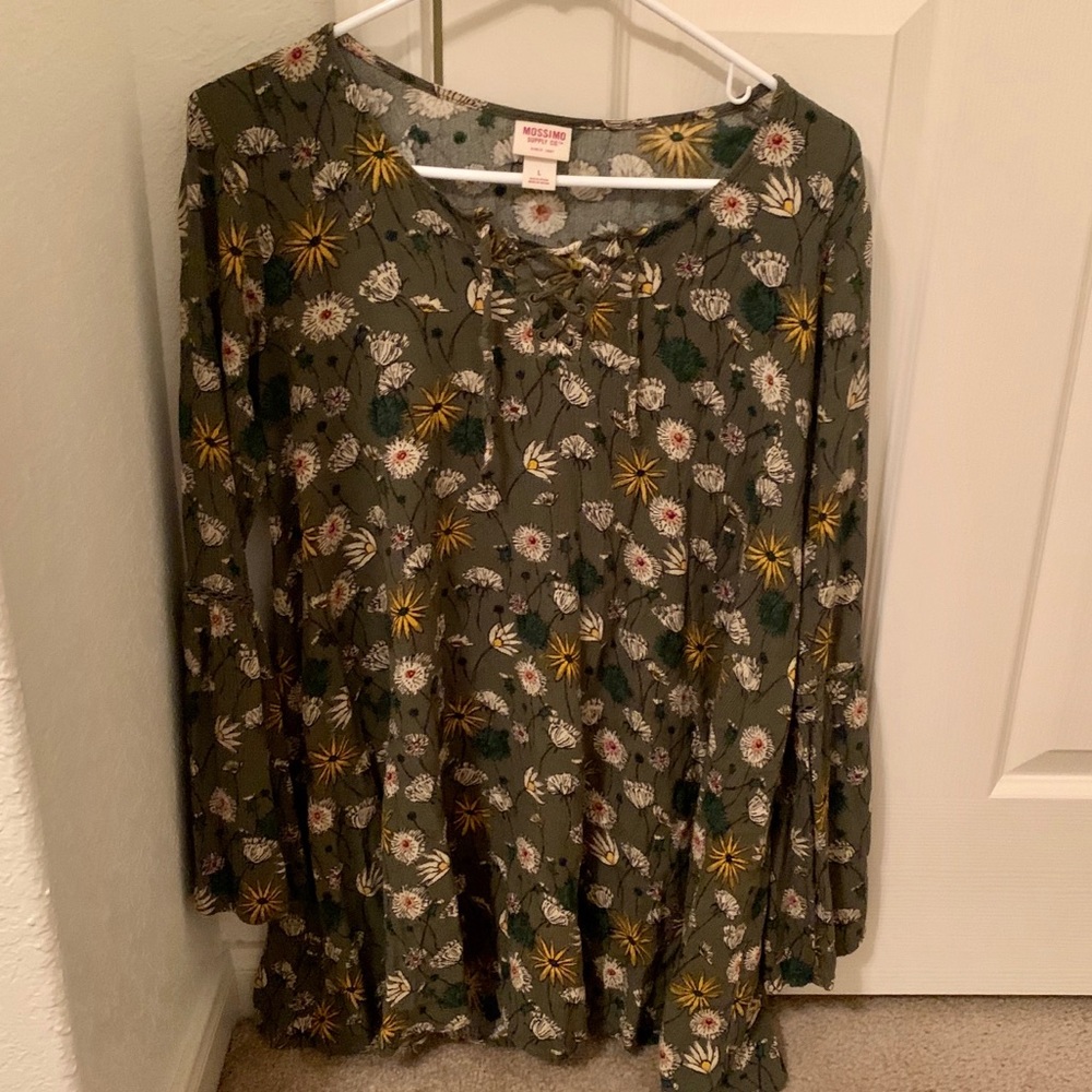 Floral Green Loose Top